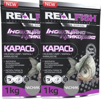 Прикормка REAL FISH Карась (чеснок), 1 кг Прикормка REAL FISH Карась (чеснок), 1 кг