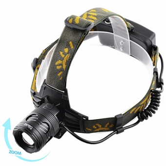Фонарь налобный Police 6813A-2XPE (white+blue), ЗУ 220V/12V, 2x18650, zoom