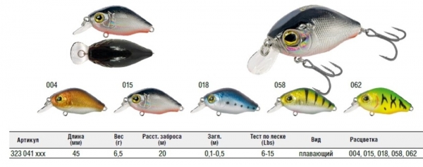 Воблер Kamatsu BEETLE CRENC 4,5cm/6,5g F(0,1-0,5m) (BC)