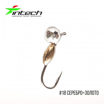 Intech Ice Jig Головастик с петелькой d 3.0 (# 18 серебро+золото)