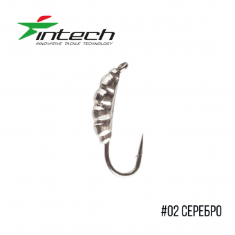 Intech Ice Jig Личинка с петелькой L 5.0  (# 02 серебро)