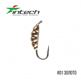 Intech Ice Jig Личинка с петелькой L 5.0 (# 01 золото)