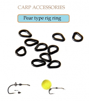 Кольцо для бойловой оснастки Pear type rig ring (треугольное) 2.7x3.5x0.45mm Matt Black 20 шт