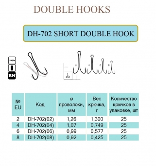 Крючок двойной SHORT DOUBLE HOOK
