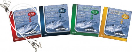 Поводок флюорокарбоновый FLU LEADERS 1x7  30 см MISTRALL  2шт