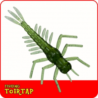 Личинка веснянки 1,4"  цвет зеленый 05