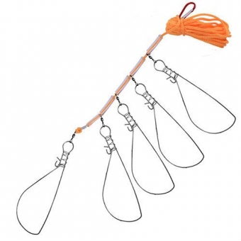 Кукан со шнуром  на 5 карабинов 3.5 м