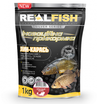 Прикормка REAL FISH Лин-Карась (червоний червяк), 1 кг Прикормка REAL FISH Лин-Карась (червоний червяк), 1 кг