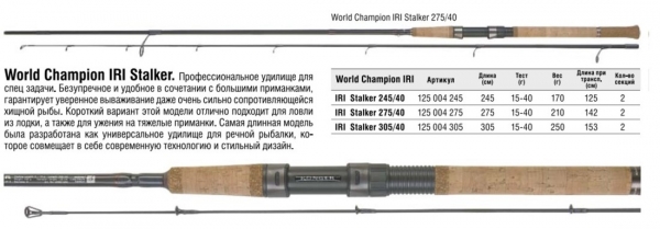 Спиннинг   WORLD CHAMPION IRI STALKER 275H Konger