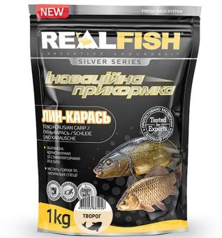 Прикормка REAL FISH Лин-Карась (творог), 1 кг Прикормка REAL FISH Лин-Карась (творог), 1 кг