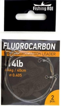 Флюорокарбоновый поводок Fishing ROI d=0,40мм. 10kg 50см (2шт/уп)