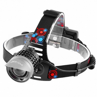 Фонарь налобный Police 2170-HP50, ЗУ micro USB, 2x18650, signal light, zoom