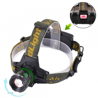 Фонарь налобный Police 6813-T6, ЗУ micro USB, 2x18650, zoom